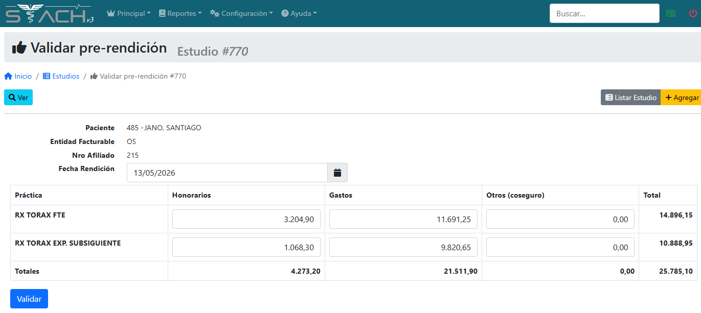 Rendir estudios
