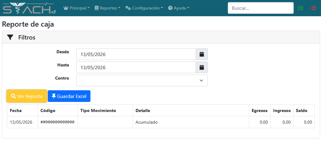 Reporte de caja